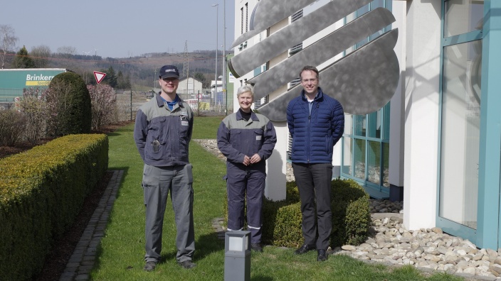 Landtagsabgeordnete Anke Fuchs-Dreisbach beim Tagespraktikum bei der Firma Umweltservice Lindenschmidt.