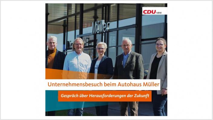 Anke Fuchs-Dreisbach im Gespräch bei Autohaus Müller zur Zukunft der Automobilbranche.