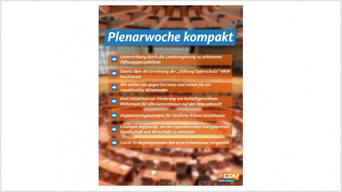 Landtag NRW Plenarwoche im Februar