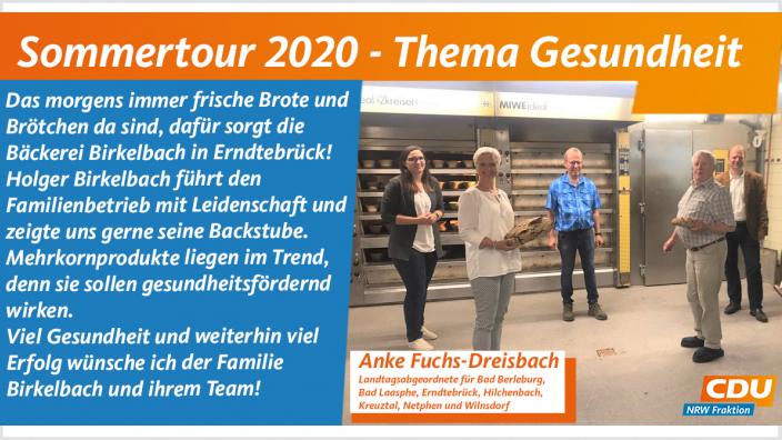 Anke Fuchs-Dreisbach besucht die Backstube der Bäckerei Birkelbach.
